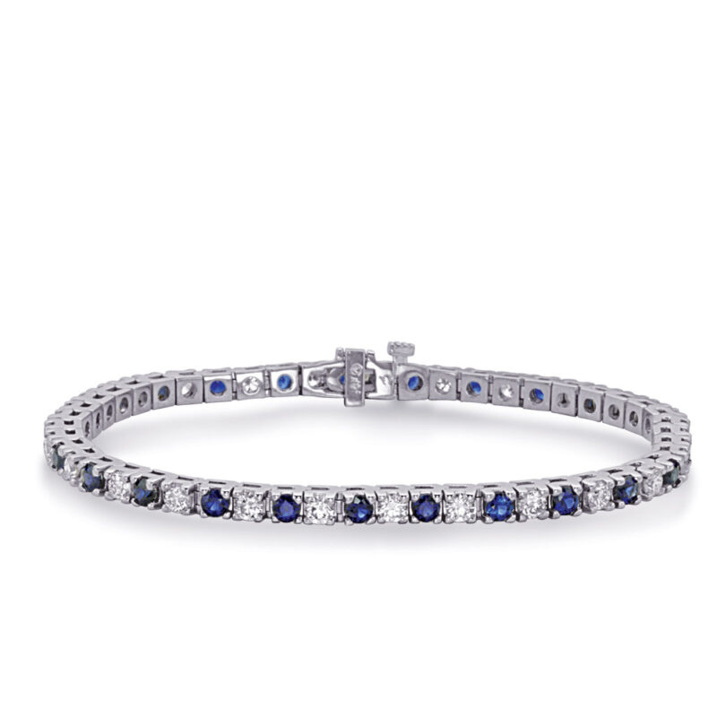 Sapphire & Diamond Four Prong Bracelet