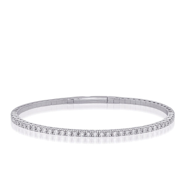 White Gold Flexible Bangle Bracelet
