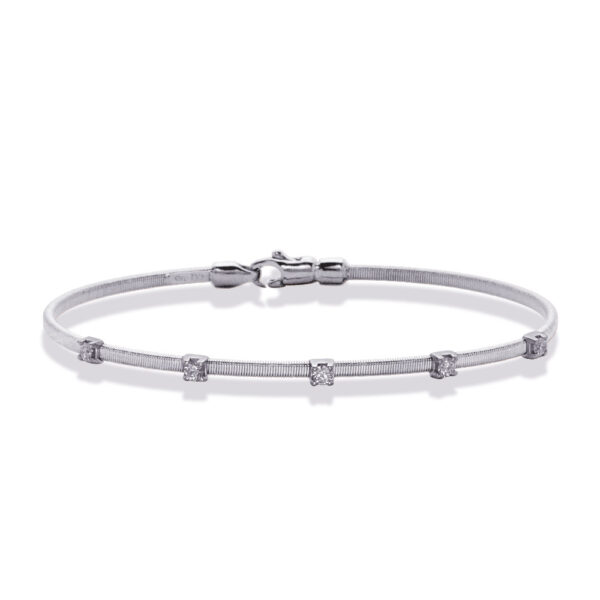 White Gold Bangle Italian Made