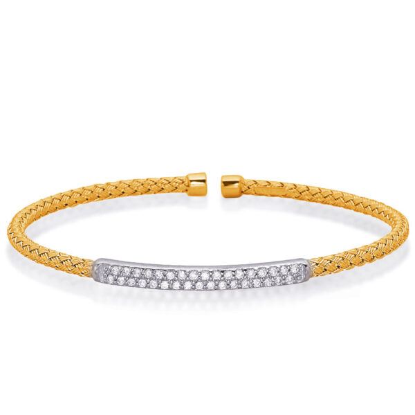 Yellow and White Gold Bangle Italian Mad