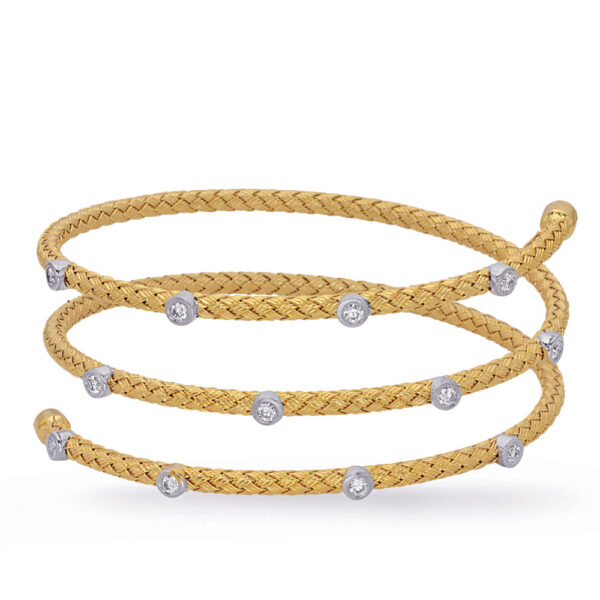 Yellow and White Gold Bangle Italian Mad