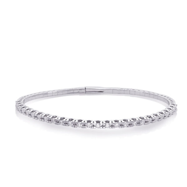 White Gold Flexible Bangle Bracelet