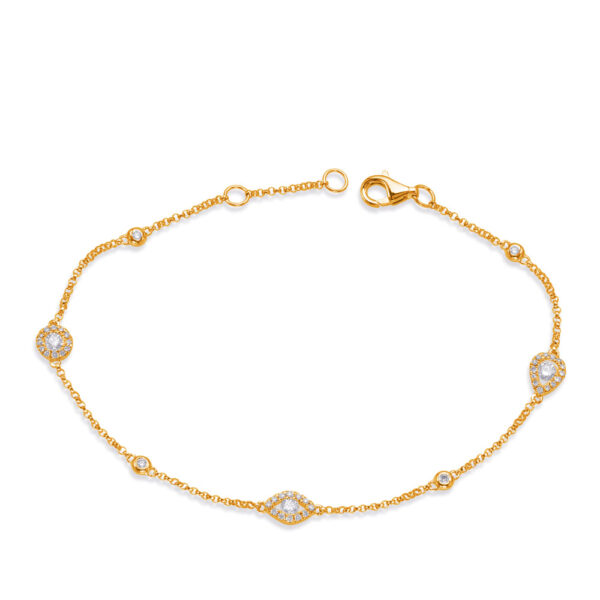 Yellow Gold Diamond By The Yard Bracelet