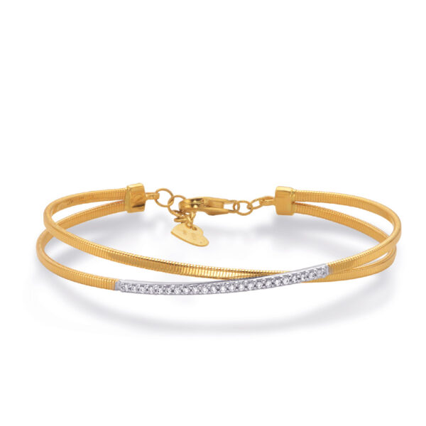 White & Yellow Gold Bangle Italian Made