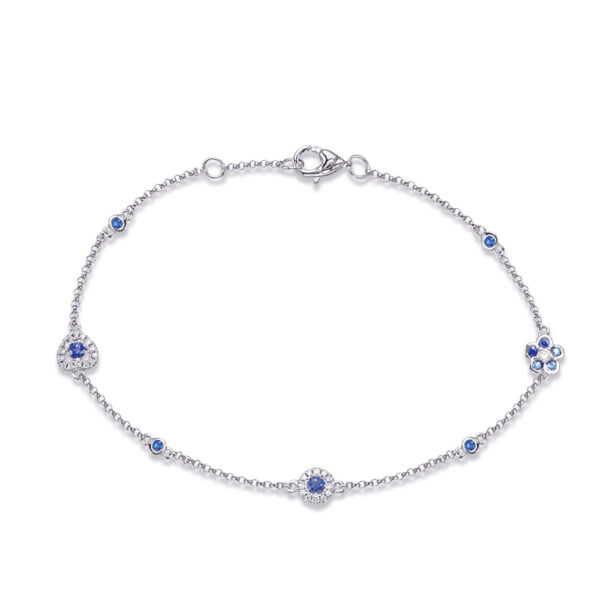 White Gold Sapphire & Diamond Bracelet
