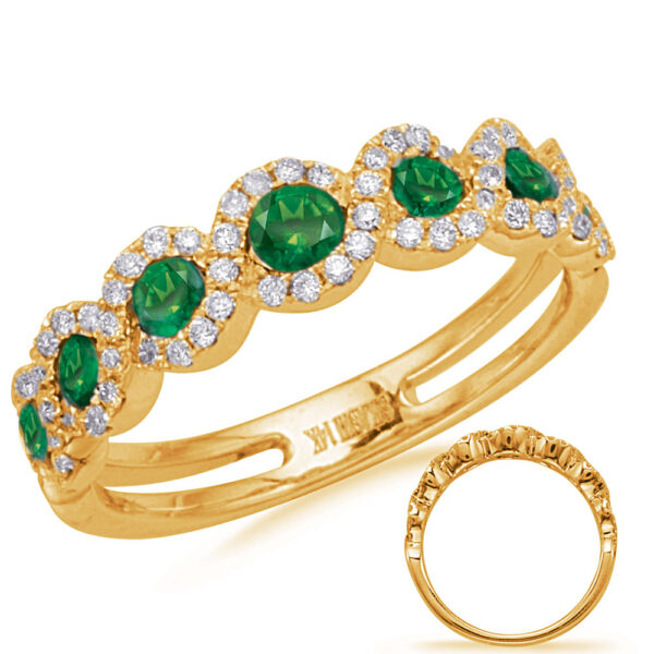 Yellow Gold Emerald & Diamond Ring
