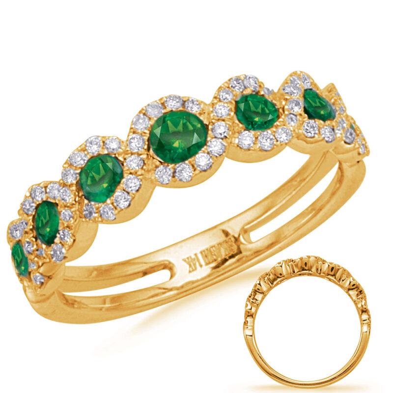 Yellow Gold Emerald & Diamond Ring