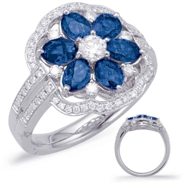 White Gold Sapphire & Diamond Ring