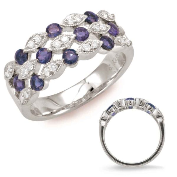 White Gold Sapphire & Diamond Ring