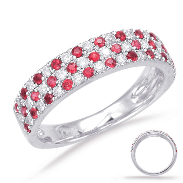 White Gold Ruby & Diamond Ring