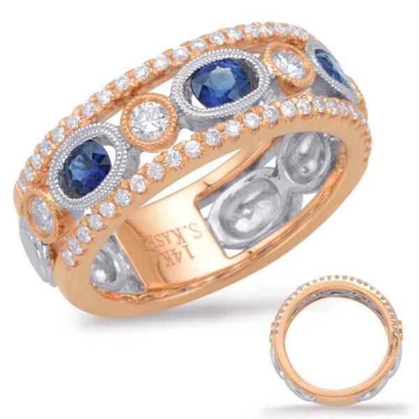 Rose & White Sapphire & Diamond Ring
