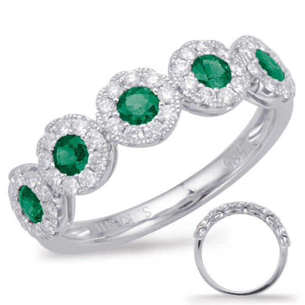 White Gold Emerald & Diamond Ring