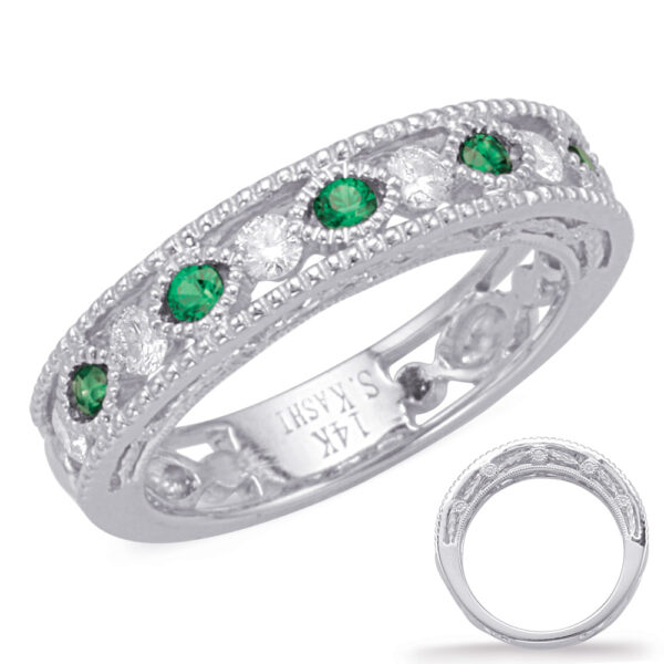 White Gold Emerald & Diamond Ring