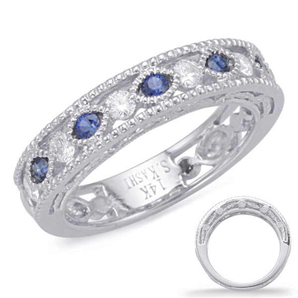 White Gold Sapphire & Diamond Ring