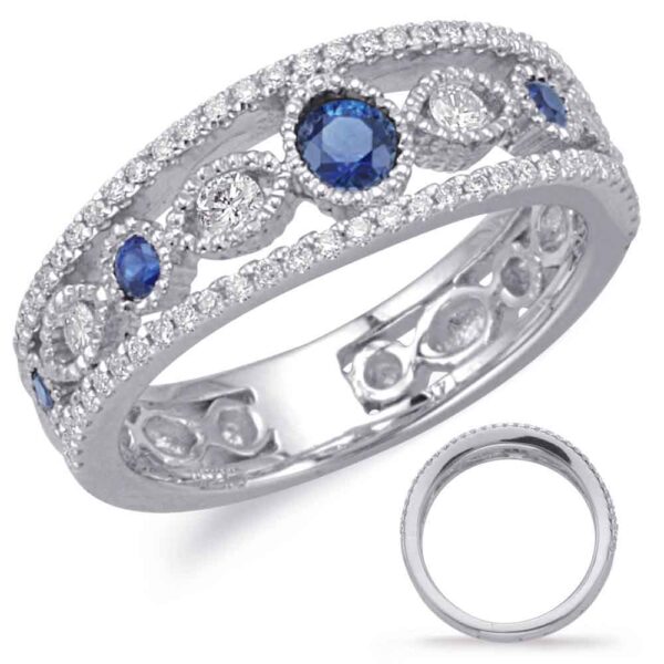 White Gold Sapphire & Diamond Ring