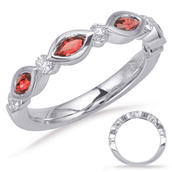 White Gold Ruby & Diamond Ring