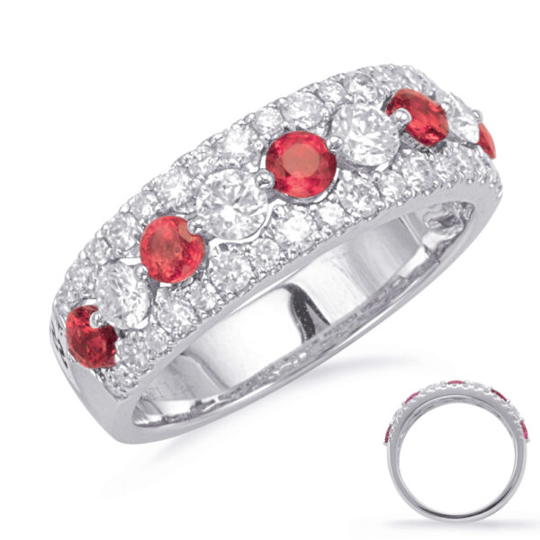 White Gold Ruby & Diamond Ring