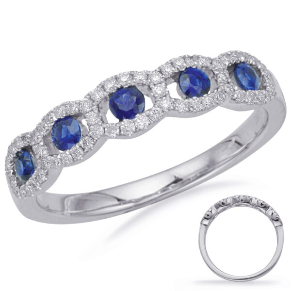 White Gold Sapphire & Diamond Ring