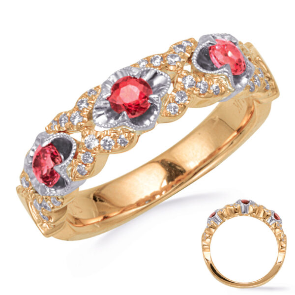 Yellow & White Gold Ruby & Diamond Ring