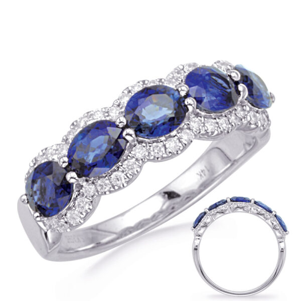 White Gold Sapphire & Diamond Ring