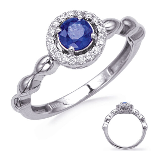 White Gold Sapphire & Diamond Ring