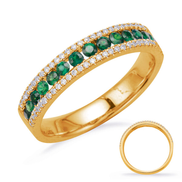 Yellow Gold Emerald & Diamond Ring
