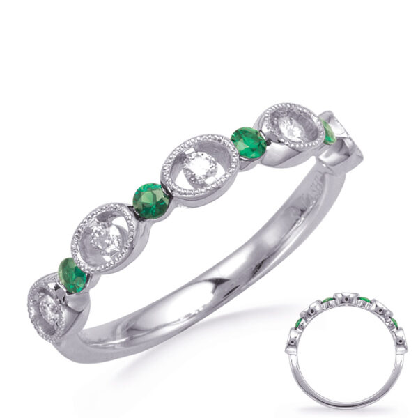 White Gold Emerald & Diamond Ring