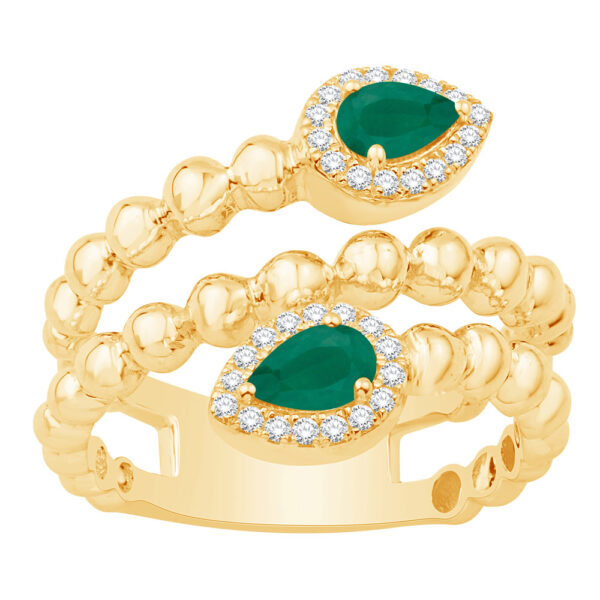 Yellow Gold Emerald & Diamond Ring