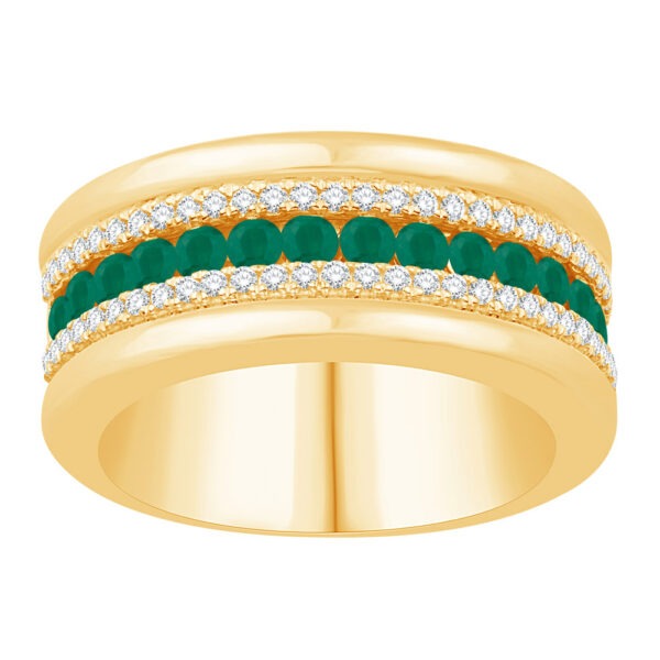 Yellow Gold Emerald & Diamond Ring