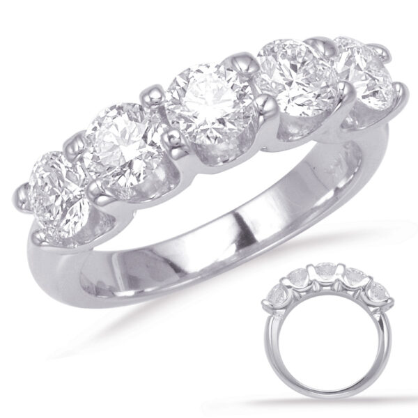 White Gold Prong Set Band