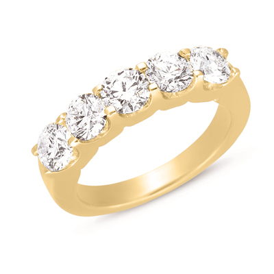 Diamond Ring Five Stone Band