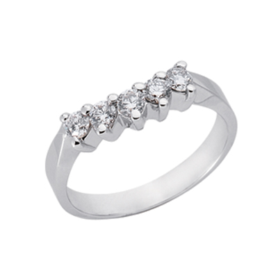 White Gold Prong Set Band