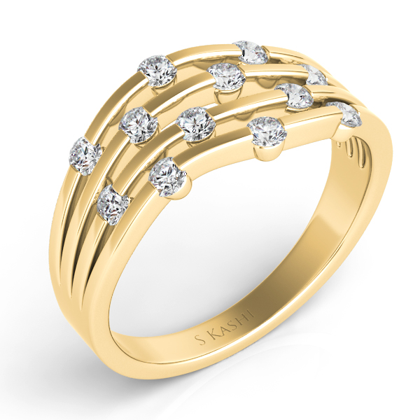 Yellow Gold Diamond Fashion Ring