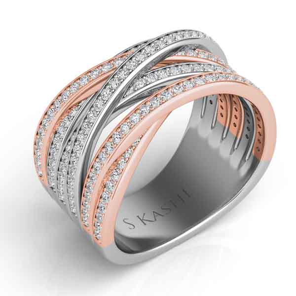 Rose & White Gold Diamond Fashion Ring