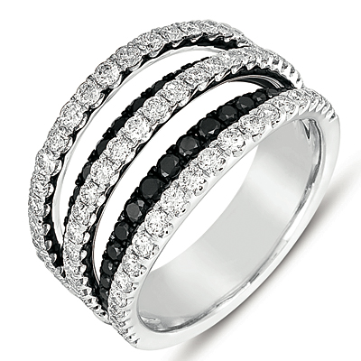 White Gold Black & White Diamond Ring