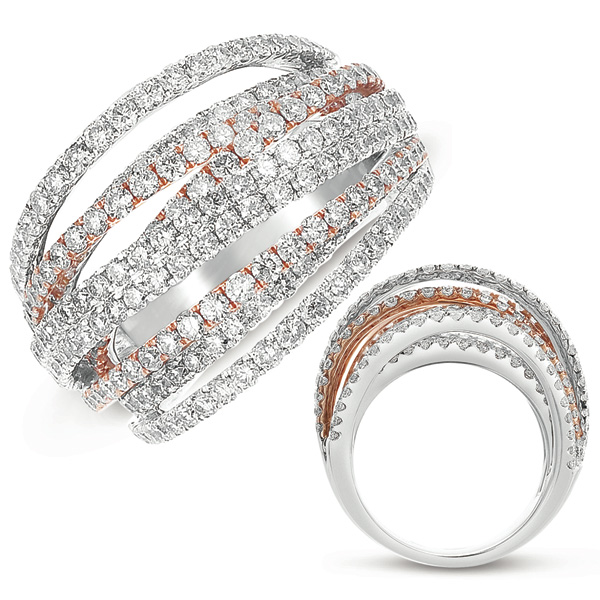 White & Rose Gold Pave Band