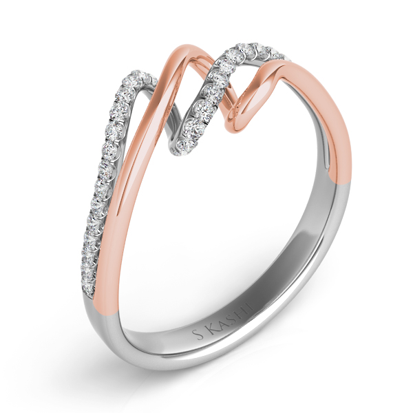 Rose & White Gold Diamond Fashion Ring