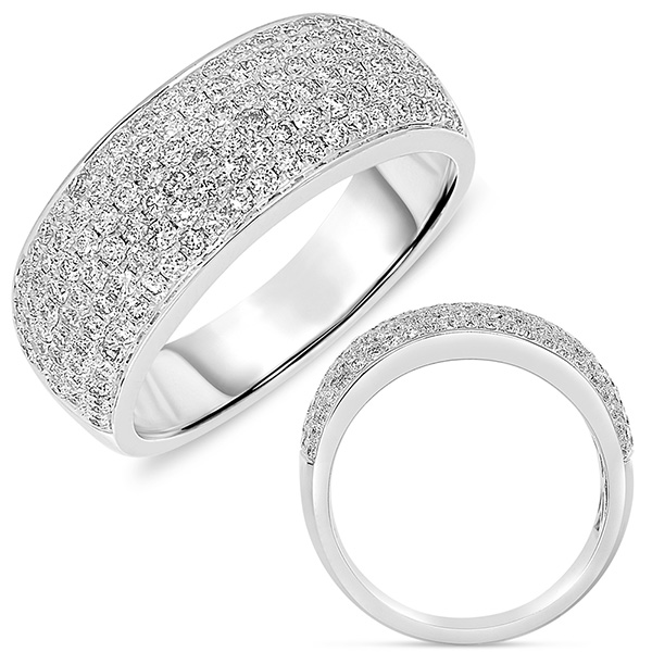 White Gold Pave Band 7.5mm Wide
