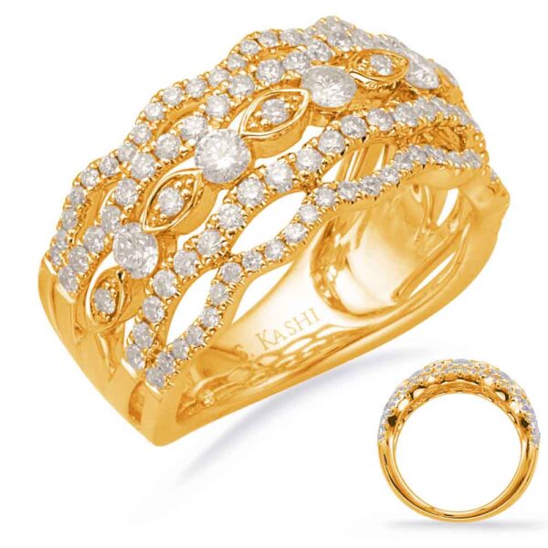 Yellow Gold Diamond Fashion Ring