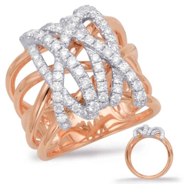 Rose & White Gold Diamond Fashion Ring
