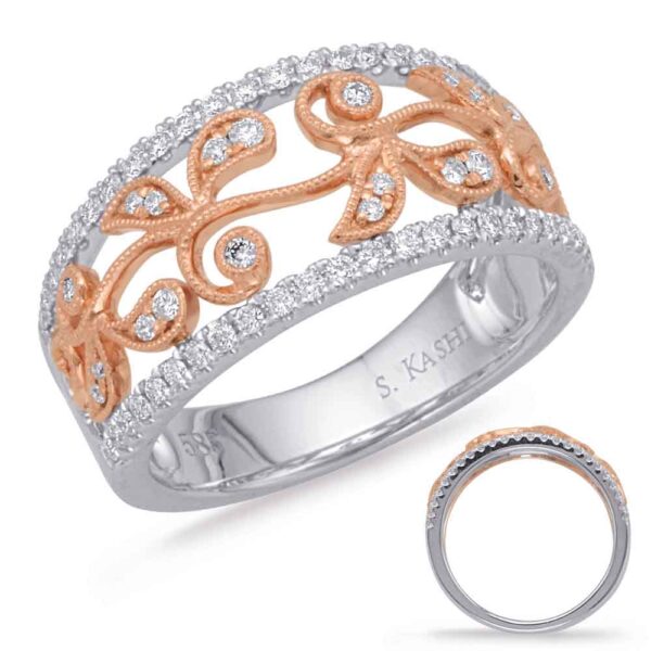 Rose & White Gold Diamond Fashion Ring
