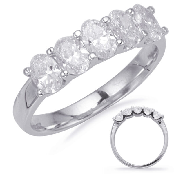White Gold Oval Diamond Band