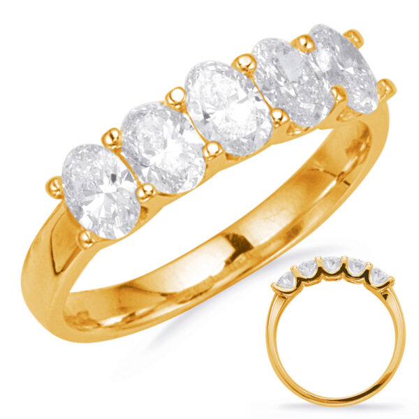 Yellow Gold Oval Diamond Band