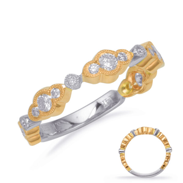 Yellow & White Gold Diamond Band