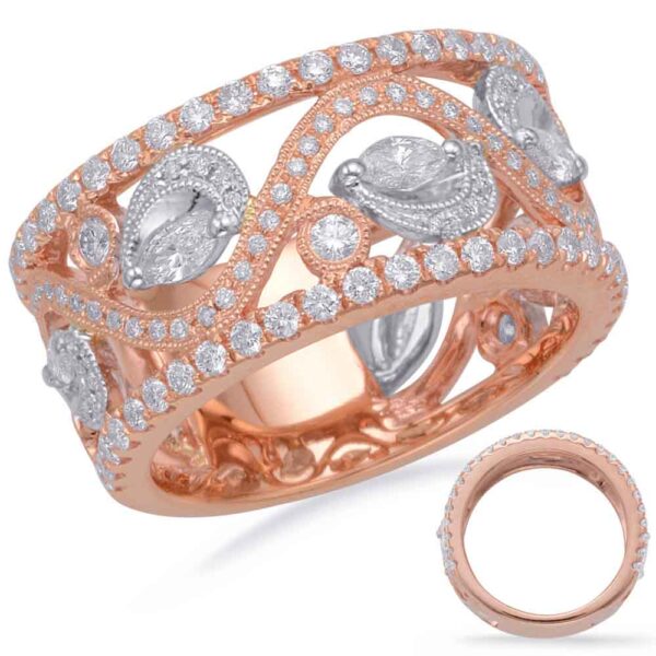 Rose & White Gold Diamond Fashion Ring