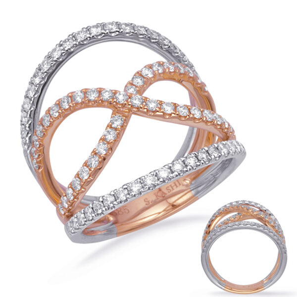Rose & White Gold Diamond Fashion Ring