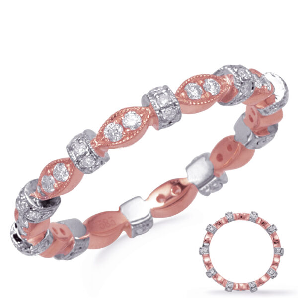 Rose & White Stackable Eternity Band