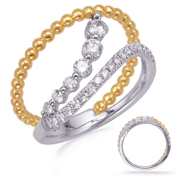 Yellow & White Gold Diamond Fashion Ring