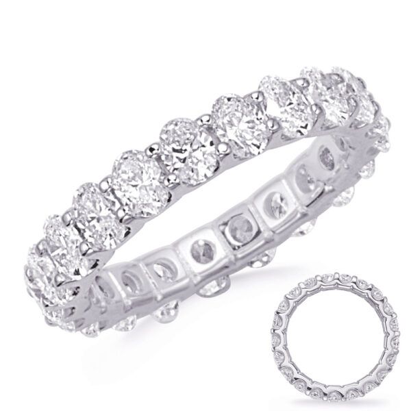 White Gold Oval Diamond Eternity Band