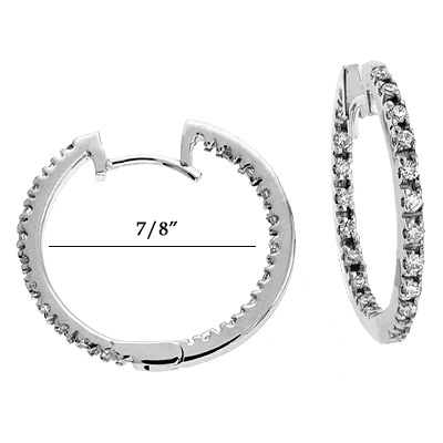 White Gold Diamond Hoop Earr